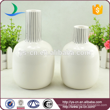 Wholesale white round embossed ceramic vase